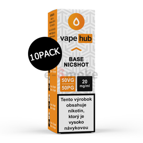 10 x 10 ml Vape Hub BASE NICSHOT 50VG/50PG - 20 mg/ml