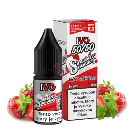 10ml Strawberry Sensation IVG 50/50 e-liquid | www.e-smoke.sk
