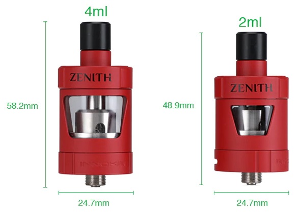 Innokin Zenith MTL D25 4ml vs. 2ml