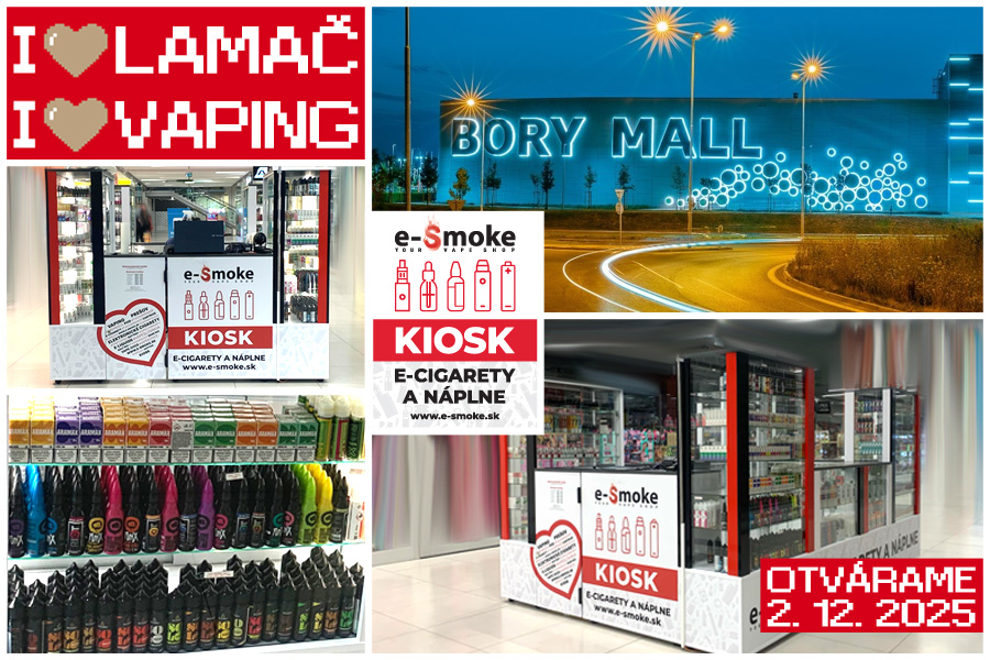 esmoke kiosk vape shop Lamac bory mall (www.e-smoke.sk)