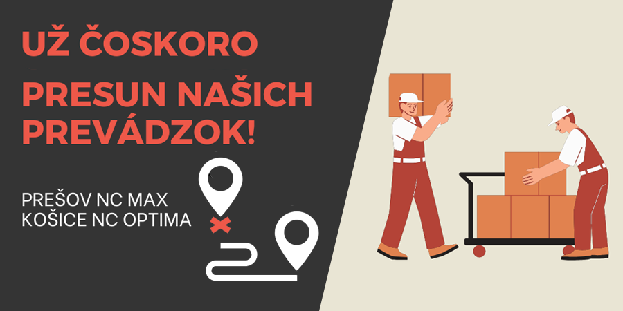 presun e-smoke prevadzky kosice oc optima a Prešov NC Max